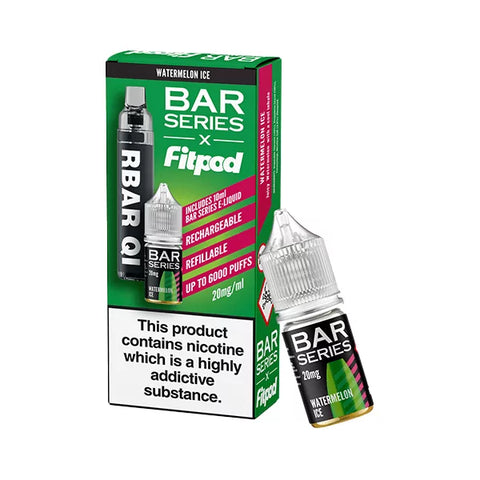 Bar Series x Fitpod RBAR QI Refillable Disposable Kit & 10ml Bar Series Nic Salt