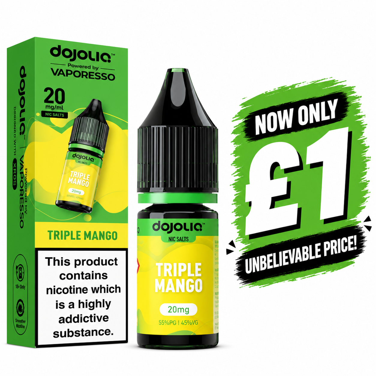 £1 SALE: 10ml Triple Mango Nic Salt by DOJOLIQ (10mg)