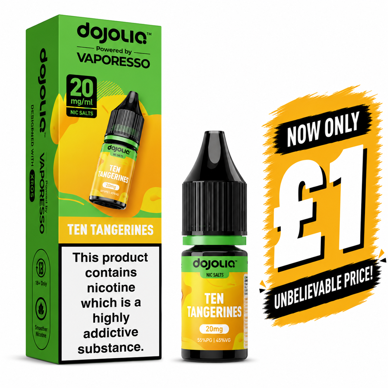 £1 SALE: 10ml Ten Tangerines by DOJOLIQ (20mg)