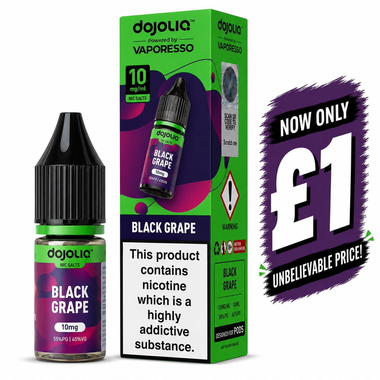 £1 SALE: 10ml Black Grape by DOJOLIQ (20mg)