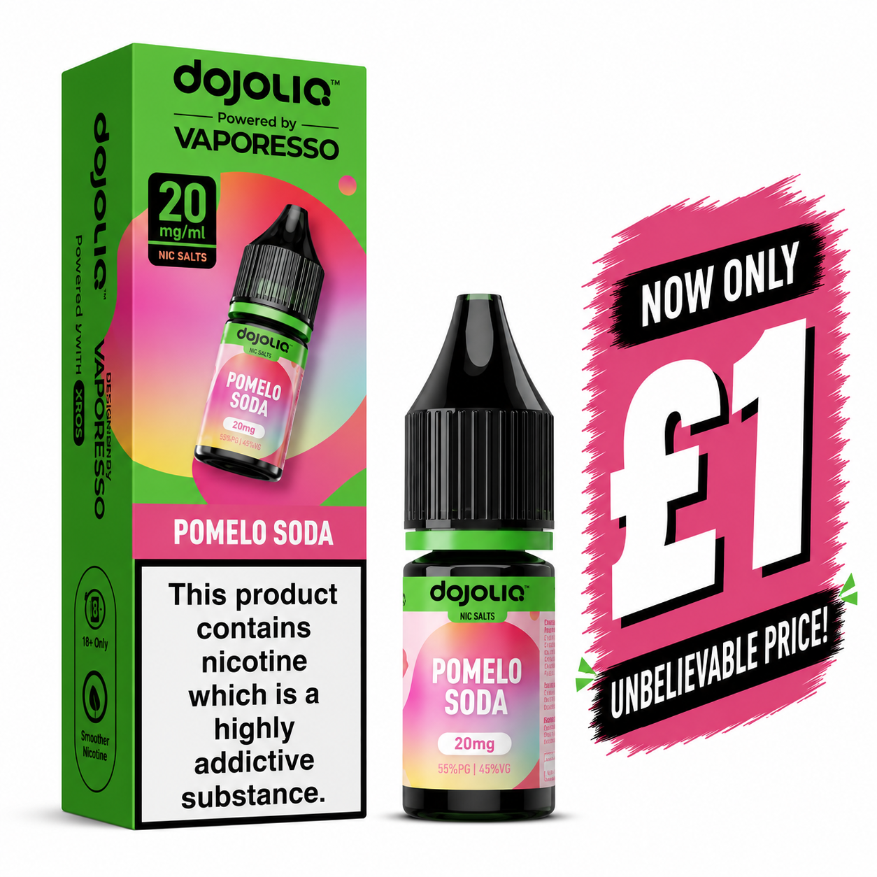 £1 SALE: 10ml Pomelo Soda by DOJOLIQ (20mg)