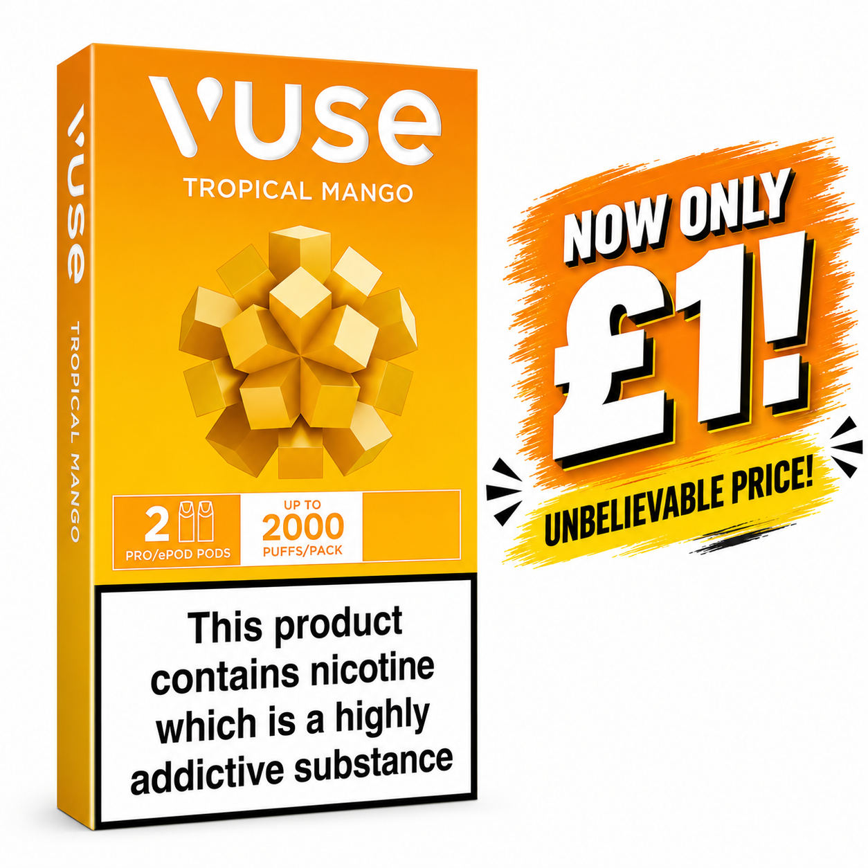 £1 SALE: Tropical Mango Vuse Pro Pods (Pack Of 2)