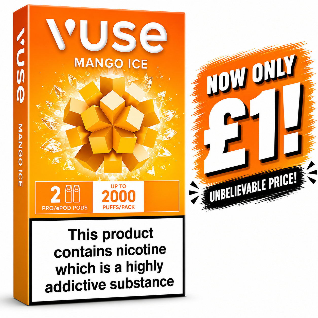 £1 SALE: Mango Ice Vuse Pro Pods (Pack Of 2)