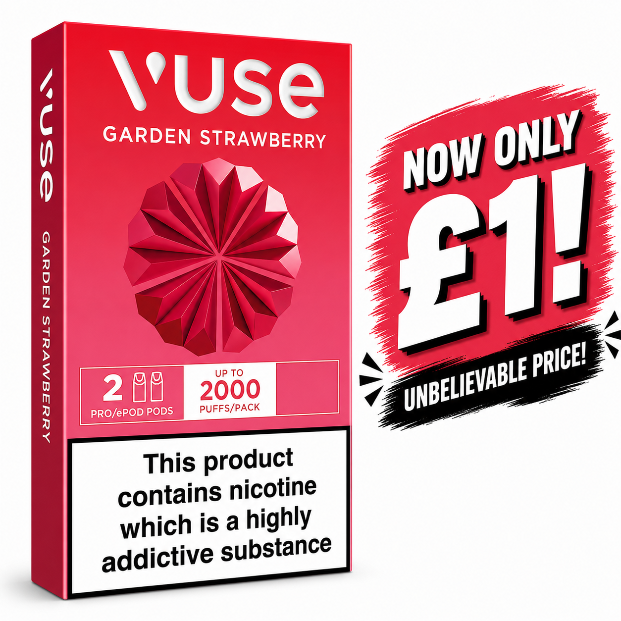 £1 SALE: Garden Strawberry Vuse Pro Pods (Pack Of 2)