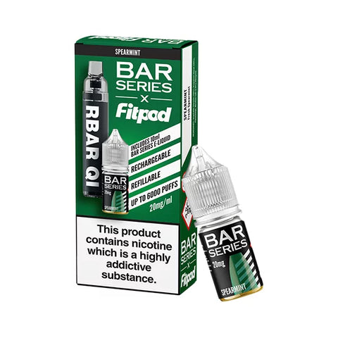 Bar Series x Fitpod RBAR QI Refillable Disposable Kit & 10ml Bar Series Nic Salt