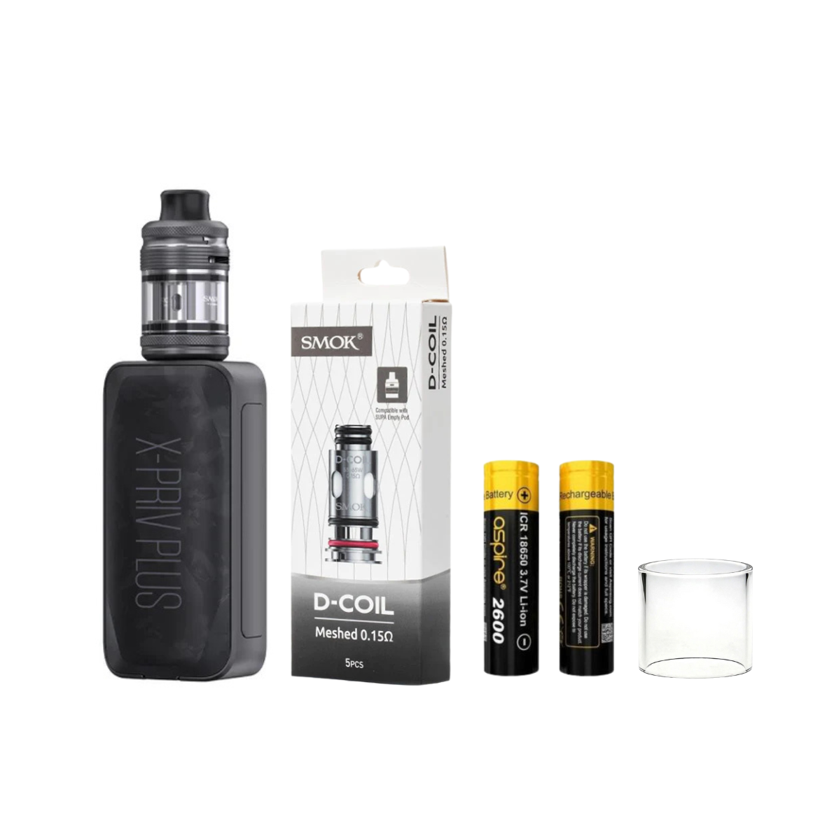 Star Buy Bundle: SMOK X-Priv Plus Kit + Pack of Coils + 2x 18650 Batte Star Buy Bundle: SMOK X-Priv Plus Kit + Pack of Coils + 2x 18650 Batte