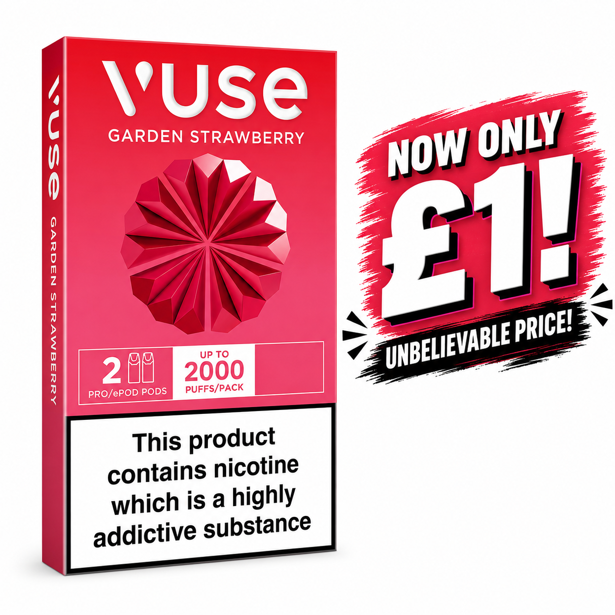 £1 SALE: Garden Strawberry Vuse Pro Pods (Pack Of 2)
